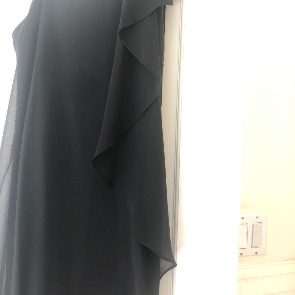 Bebe Asymmetrical Flutter Sleeve Little Black Dre… - image 2